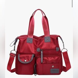 Red Nylon Crossbody